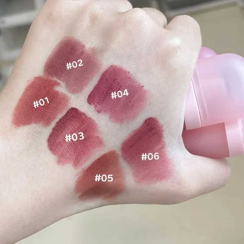 Red Brown Matte Velvet Lip Gloss Waterproof Liquid Lipstick Non-stick Cup Lips Tint Mud Makeup Rose Peach Lip Glaze CosmeticsXJ250724