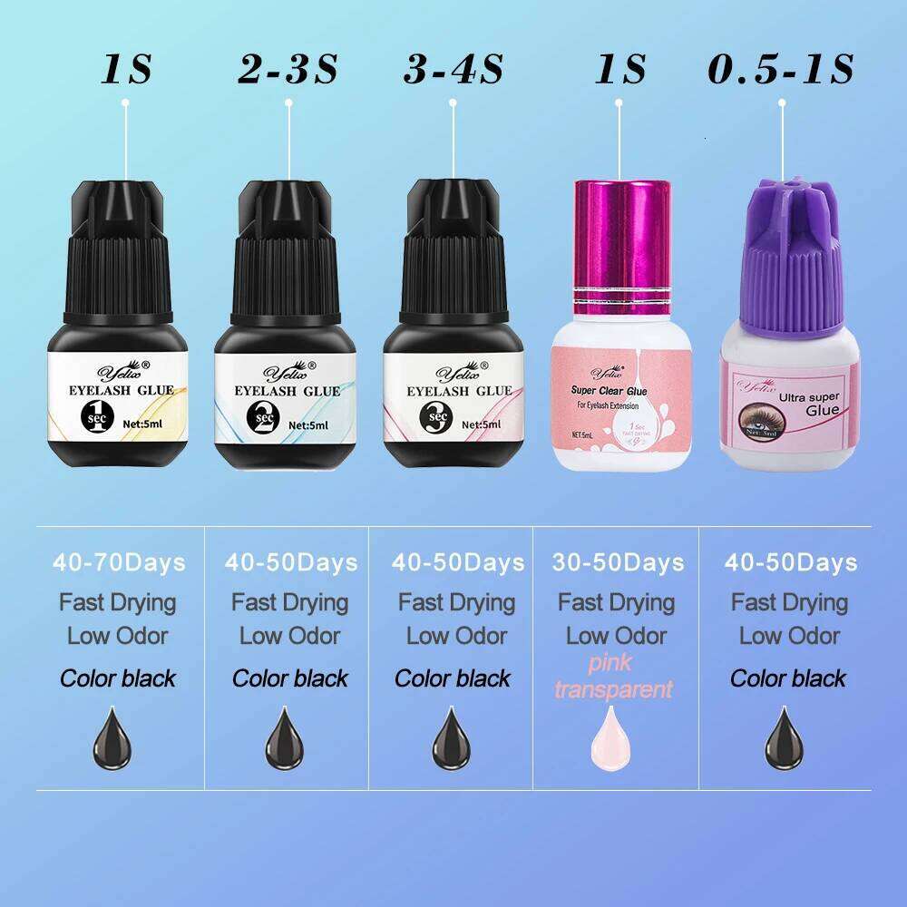 Yelix Extension 0.5-1 Sec Fast Dry Individual Lashes Sensitive Eye Eyelash Glue Wholesale Customization X250725