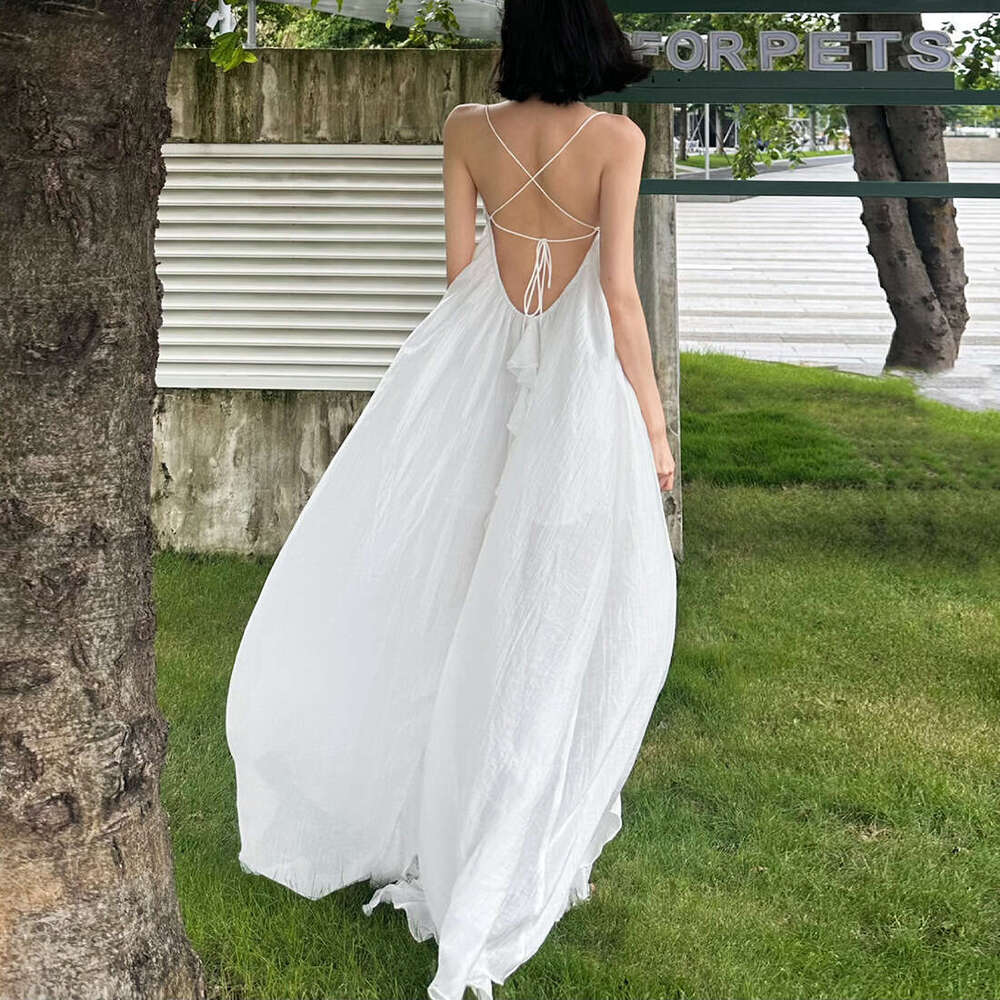 2025 Summer New Irregular Design Slim Fit Elegant Versatile Beach Vacation Dress Women's Fashion 82d