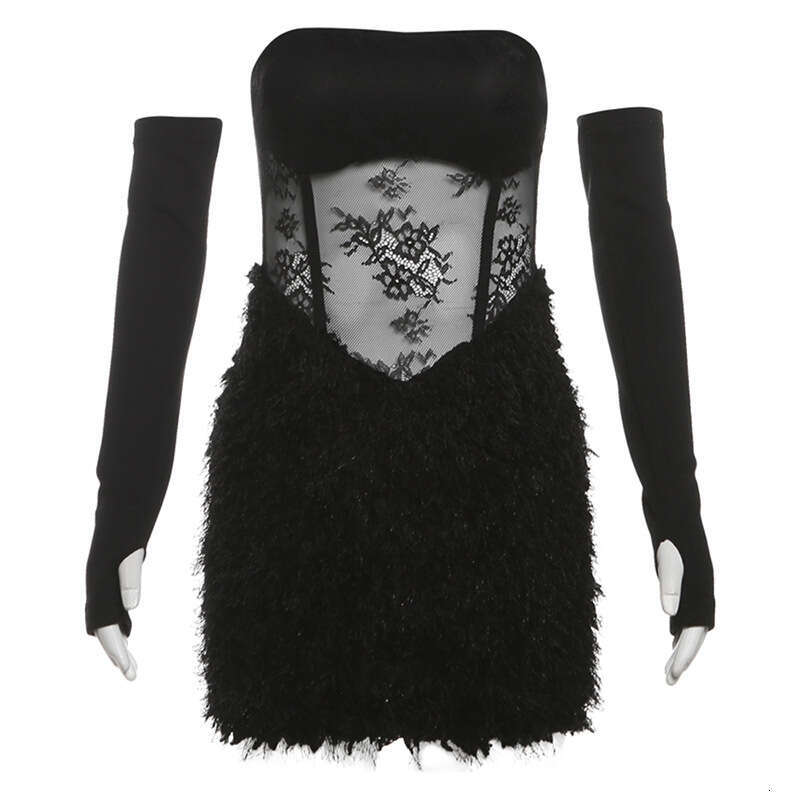 2024 Autumn New Women's Solid Color Slim High Waist Fashion Off-Shoulder Tube Dress 813