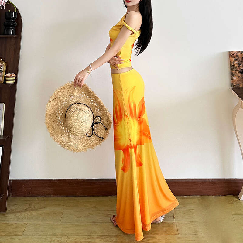 2025 Spring New Women's Solid Color Slim Fit Camisole Fashion High Waist Bodycon Skirt abd