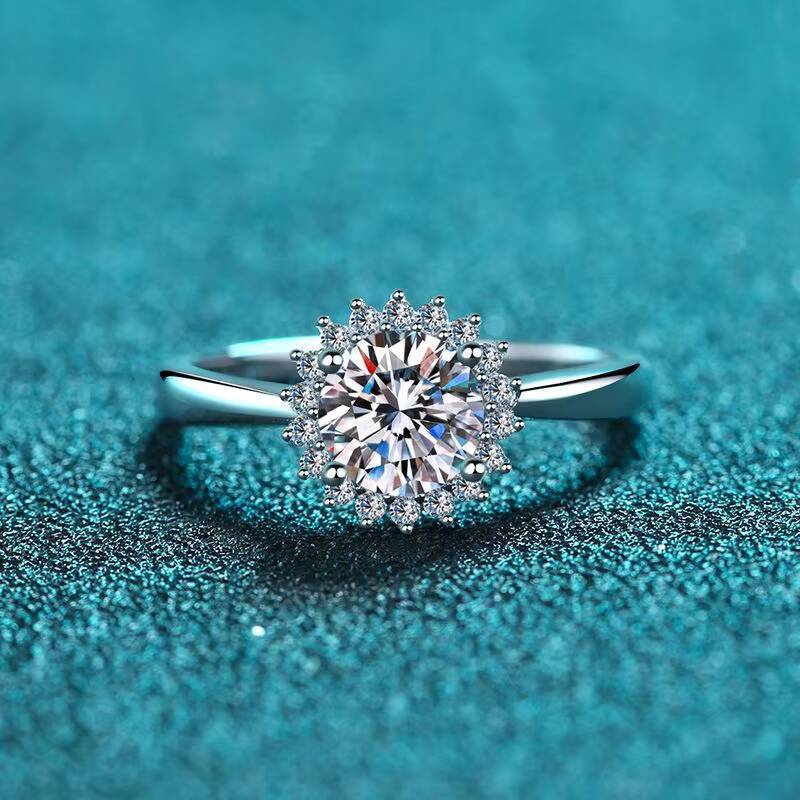 Fine Jewelry Factory Moissanite Finger Rings Women Ladies Promise Wedding Engagement S925 Sterling Silver Jewelry Women Rings