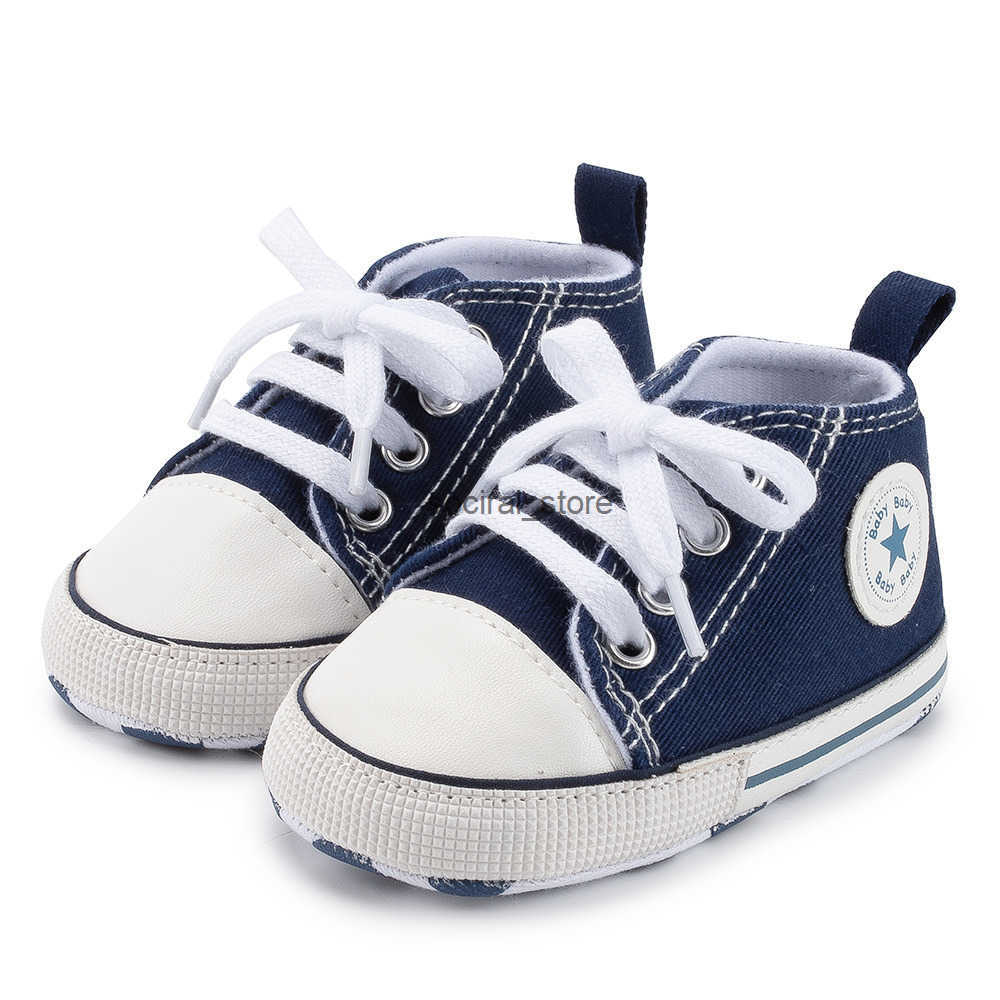 Newborn Classic Four-color Boys Girls Baby Shoes Kidsnest Casual Canvas Sneakers Soft Rubber Soles Anti-slip Infant First Walkers 0-18M 0006 Q250724