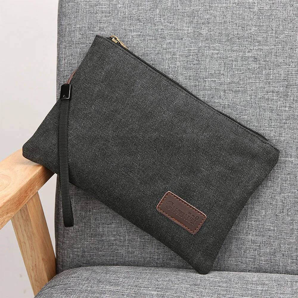 Men's Canvas Business Envelope Bag, Durable And Lightweight Hand-Held Bag