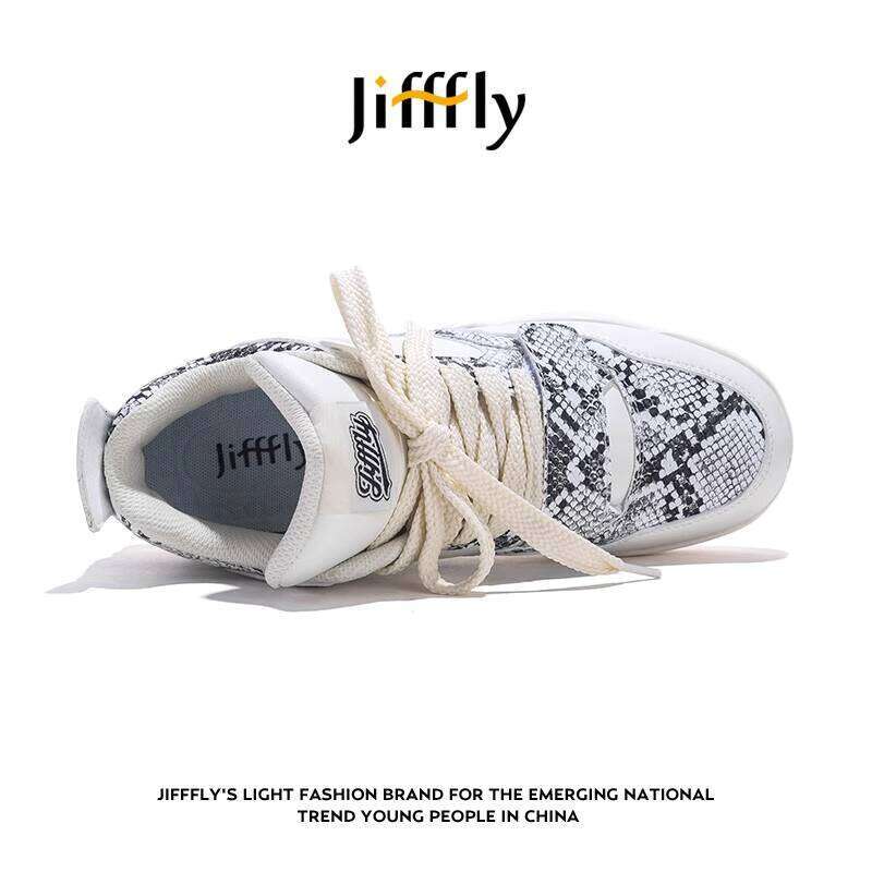 Jifffly Men's Sneakers 2025 Summer New National Trend Python Pattern Versatile Sports Couple Style Trendy Shoes