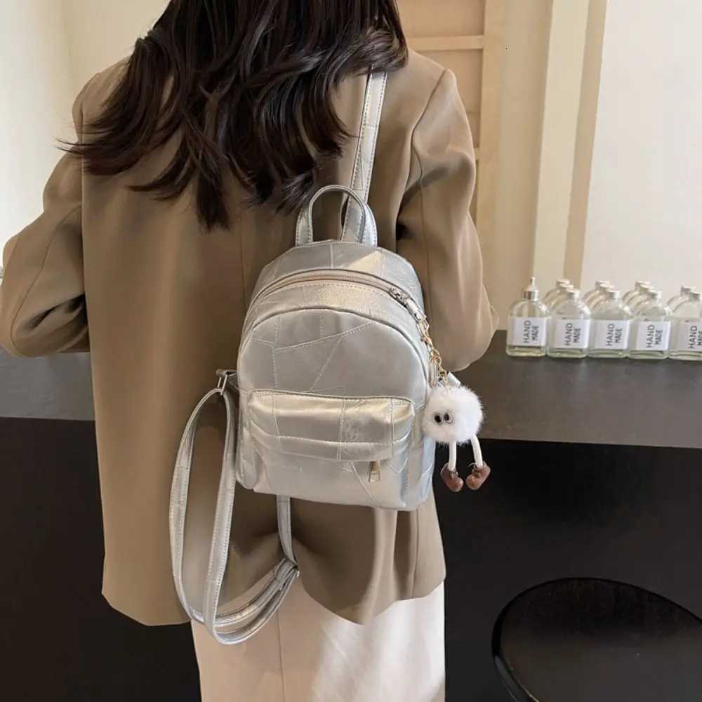 Fi Large Capacity Mini Backpacks PU Leather Waterproof Travel Bag Solid Color Students Backpack Wen Y250724