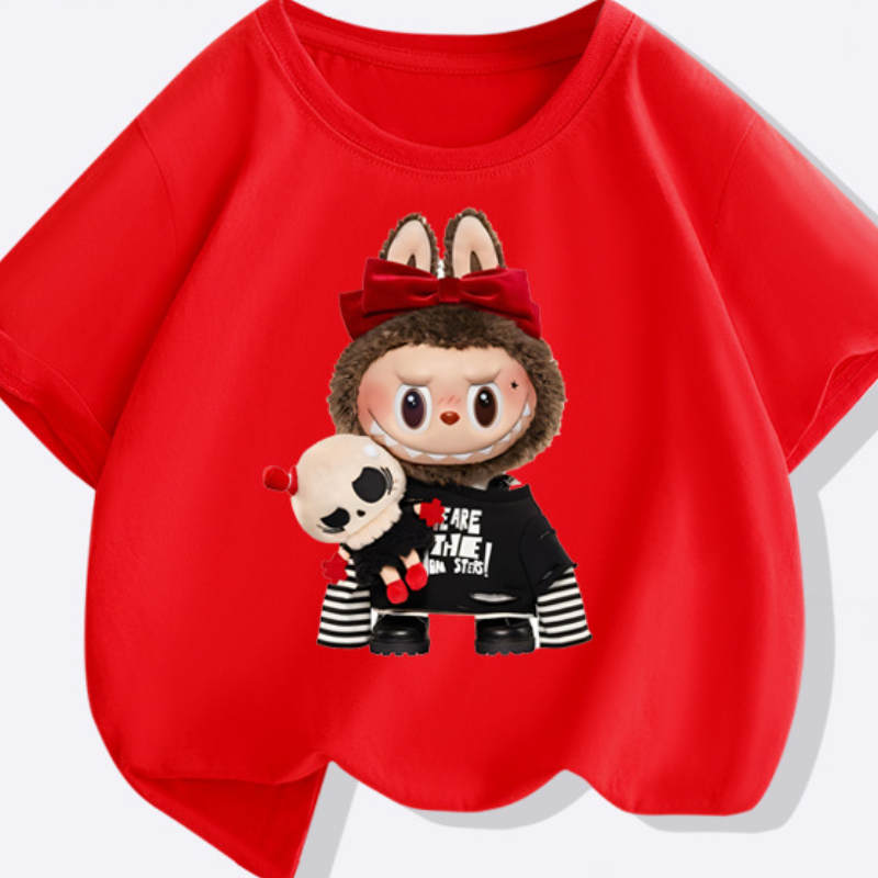 LABUBU cotton summer short-sleeved children's clothing short-sleeved T-shirt comfortable soft skin-friendly fabric's T-shirt baby designer c