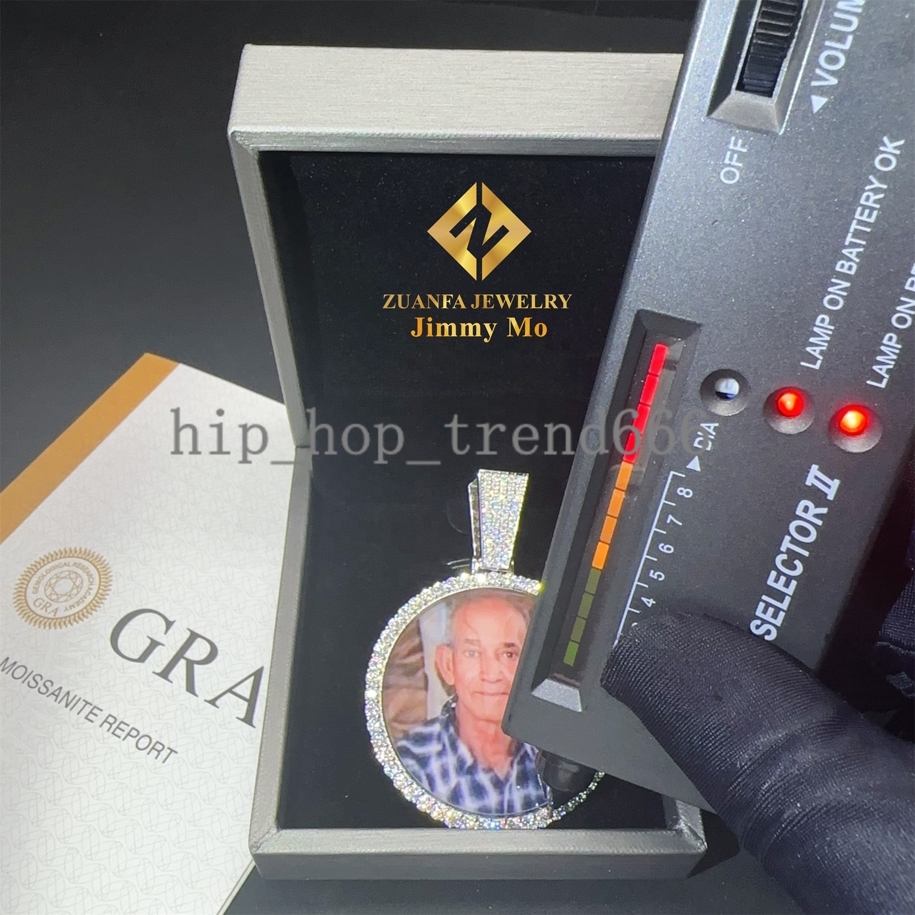 25MM 38MM 40MM 46MM 55MM Pass Diamond Tester Iced Out Jewelry S925 VVS1 Moissanite Diamond Memory Pendant Necklace