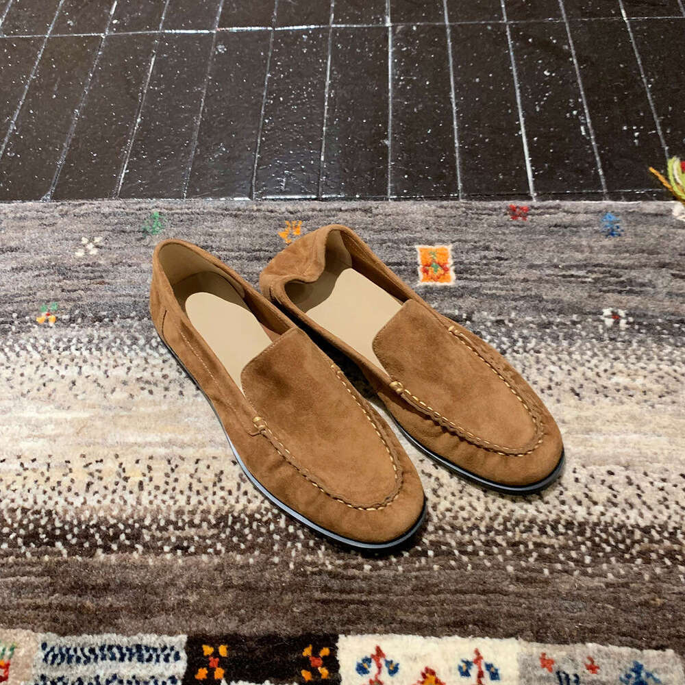 Designer Loafers Flat Women, High-End Korean Style Casual Shoes, Unisex Suede Leather Shoes for Women
