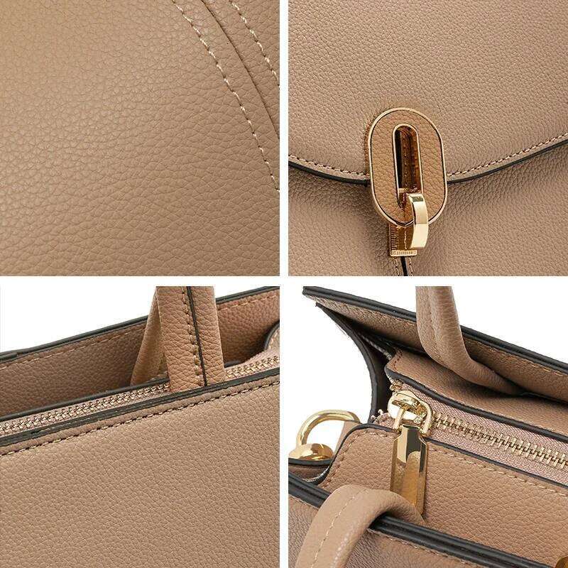 Women Natural Cow Real Leather Shoulder Bags Ladies Cowhide Retro Crossbody Bag Female Fashion Design Commuting Handbags