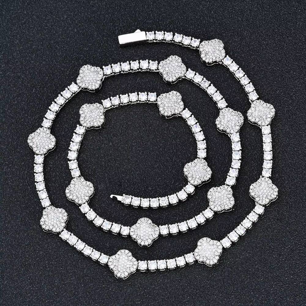 Hot Sale Custom Moissanite Jewelry 36mm Silver Plated Chunky Cuban Link Chain with Certified Moissanite Cross Necklace