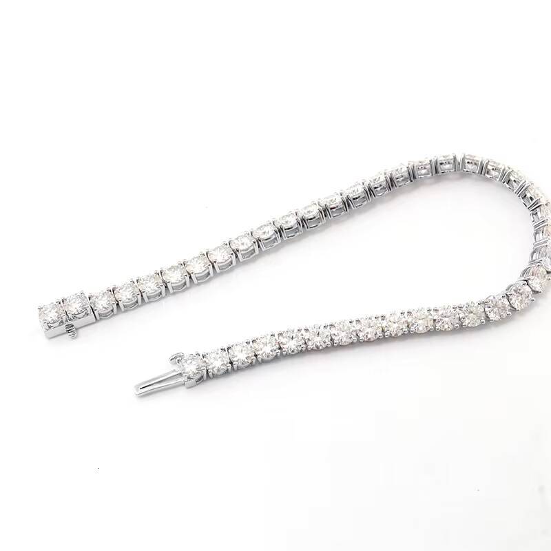 Customizable 2-5mm Moissanite Bracelet - 925 Sterling Silver Tennis Chain for Men Women