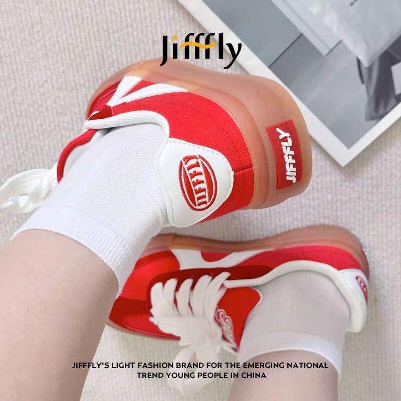 Jifffly Red Dexun Women 2025 New Summer Thick-Soled Height-Increasing Sneakers for Men Couple Shoes
