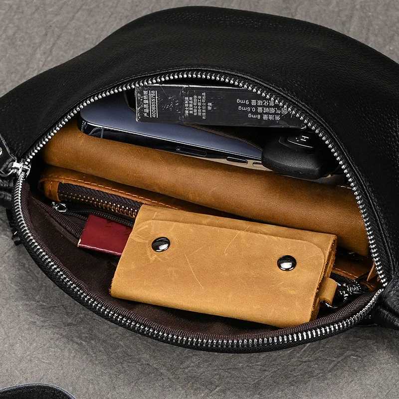 Big Waist Bag Mens Leather Belt Pouch Anti-theft Waist Pack Fanny Pack Bum Bag Belt Waist Pouch Ch Bag For M Leather Bag Y250724