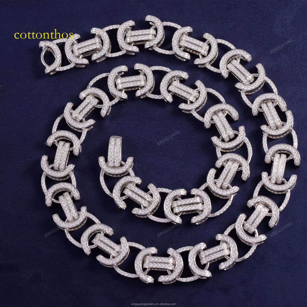 XG Manufacturer Custom 15 mm Wide Dia Cuban Chain Iced Out Sier Moissanite Link Chains Fine Jewelry Necklaces