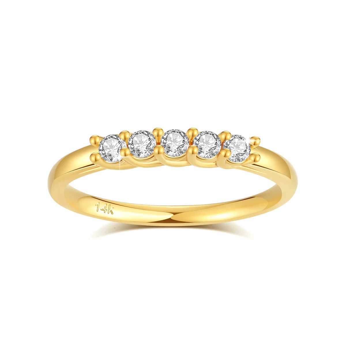 100% genuine 14k gold ring wedding band Mo silica diamond promise K gold gift for women high-quality luxury engagement jewelry W250417