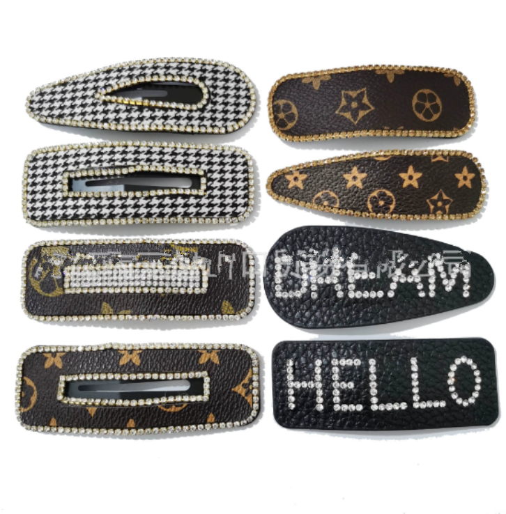 Korean light luxury and fashionable BB hair clips with outline and diamond fringe ins trendy top clips and European and American hair clips