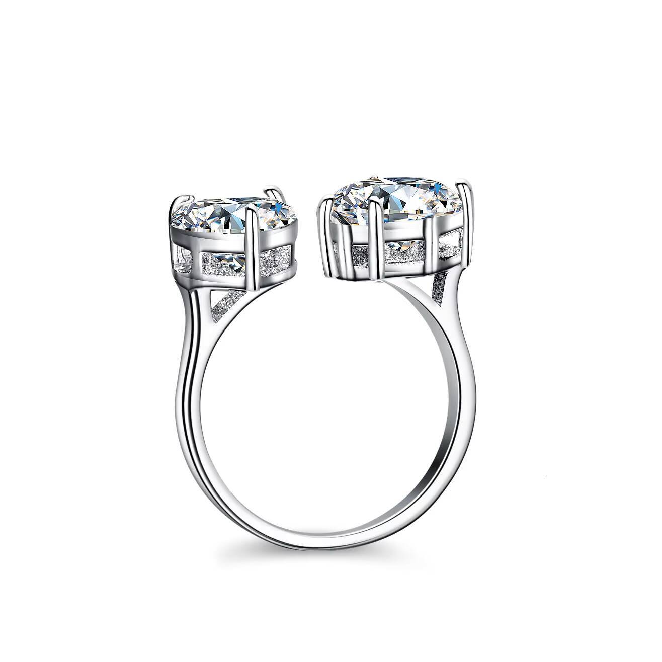 New Fashionable 925 Sterling Silver Heart Pear Cut Moissanite Engagement Ring 6ct with GRA Certificate for Weddings