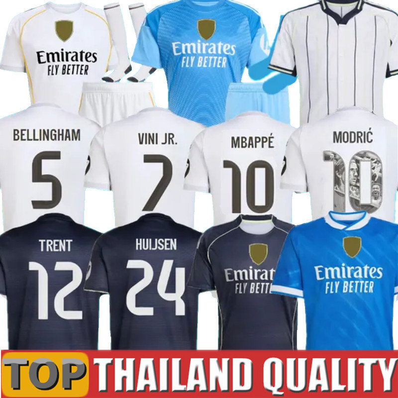 25 26 MBAPPE 10 BELLINGHAM VINI JR soccer jerseys REAL 4TH MADRIDS valverde 2025 2026 football shirt A.CARRERAS Camisetas HUIJSEN men kids kit goalkeeper long sleeve