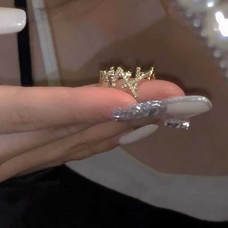 2025 Shining Zircon Japan and South Korea Temperature Versatile Opening Ring in Student Trend Cold Wind Ring Jewelry Gift W250417