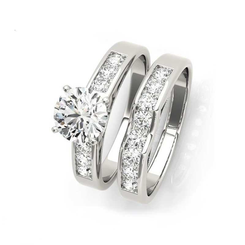 Womens Classic Ring Set 1 Carat D Color Moissanite Diamond Jewelry 925 Silver Engagement Ring W250417