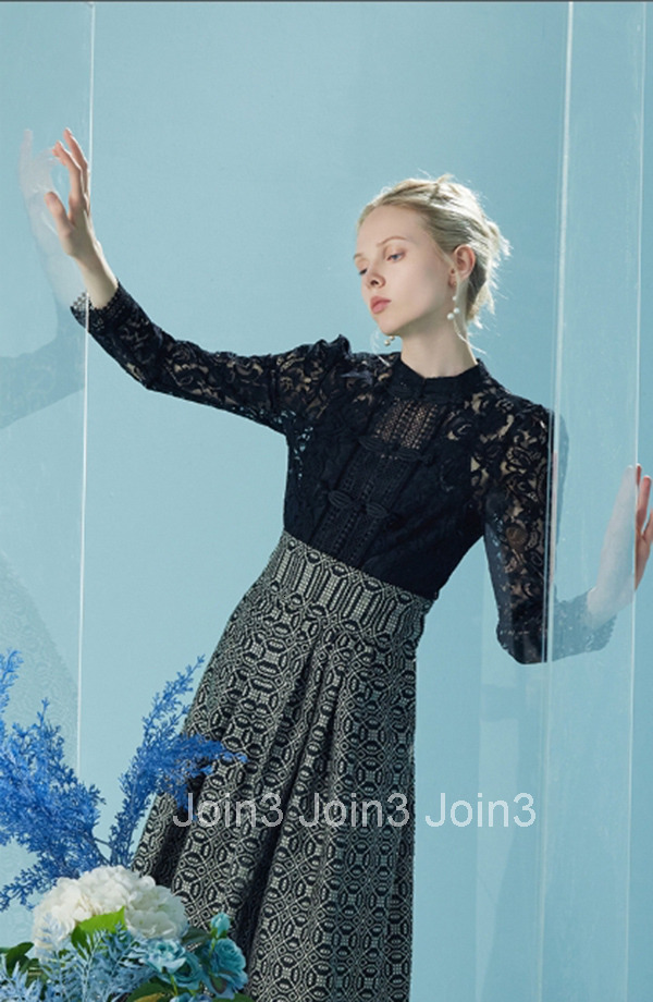 Summer New Style New Chinese Style Lace Shirt Versatile Elegant Black Top for Women 2241