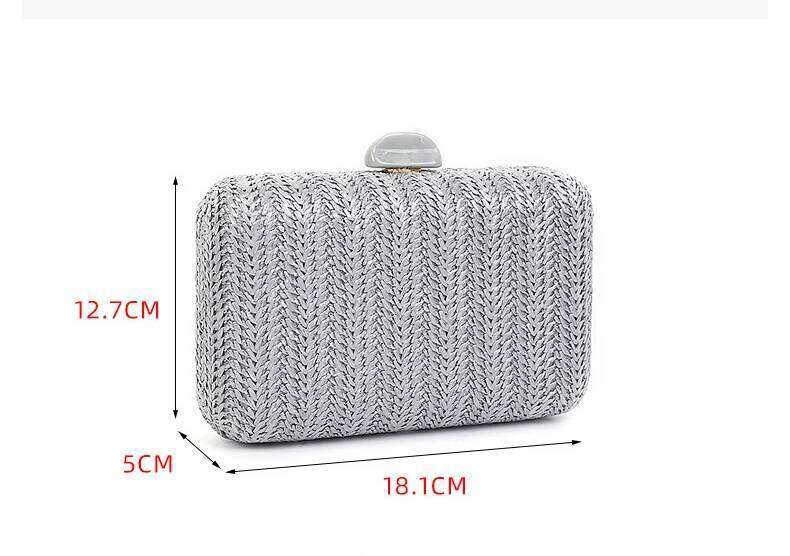 Women's Summer Fashion Weave Straw Evening Clutch Shoulder Purse Wedding Bridal Party Bags