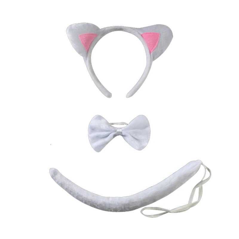 Black Cat White Cat Ear Headband Tutu Skirt Tail Gloves Set School Animal Dress Halloween Carnival Birthday Gift Cosplay Costume Z250725