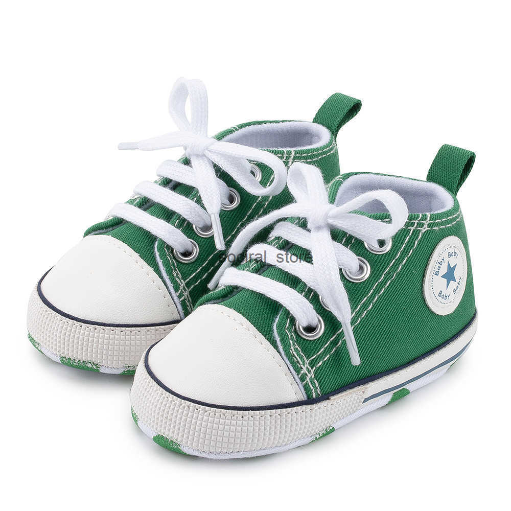 Newborn Classic Four-color Boys Girls Baby Shoes Kidsnest Casual Canvas Sneakers Soft Rubber Soles Anti-slip Infant First Walkers 0-18M 0006 Q250724