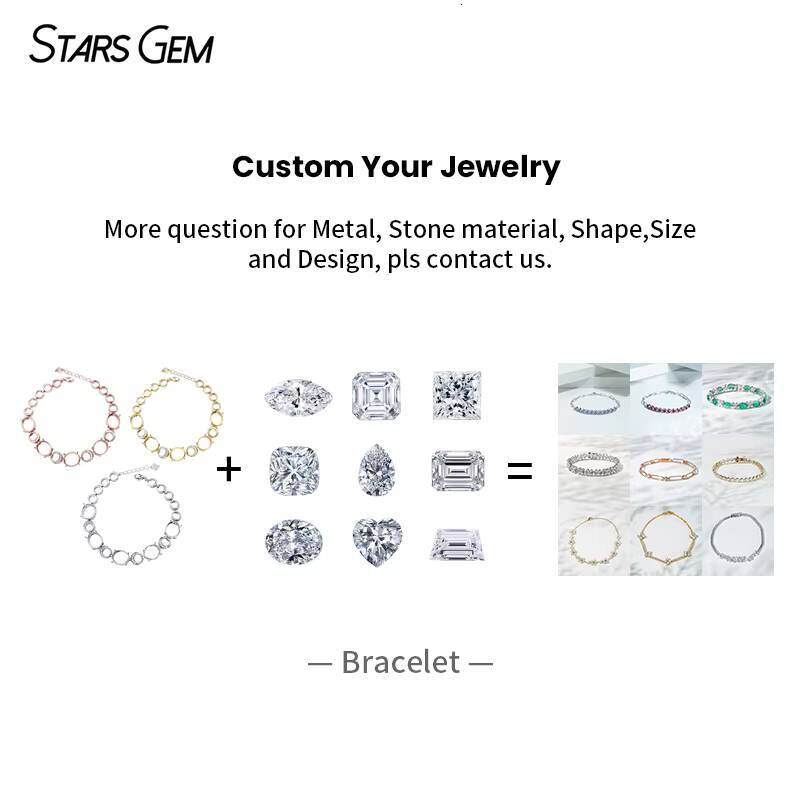 Starsgem 18K White Gold Fine Jewelry Flower Half Setting Tennis Bracelet Round DEF VS Lab Grown Diamond Tennis Chain