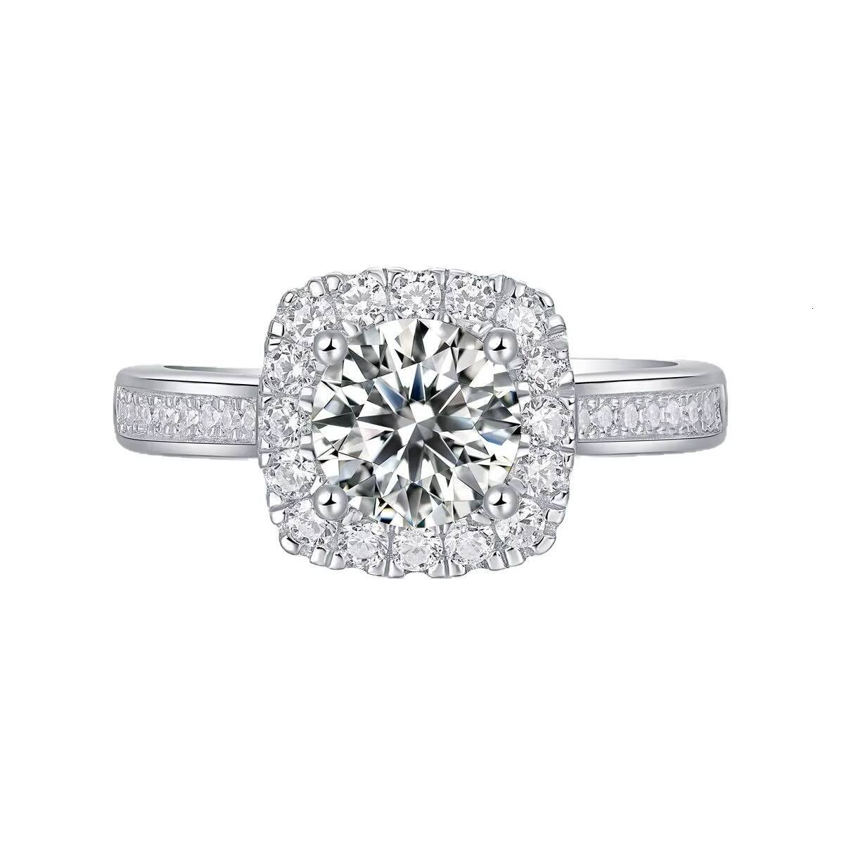 S925 Ladies Flower Ring Moissanite Adjustable Counterpart Advanced Ring Design