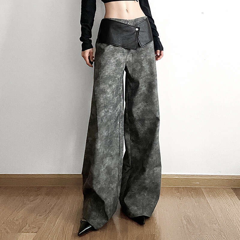 2023 Autumn Winter New Women's Street Fashion High Waist Loose Wide Leg Pants 14b