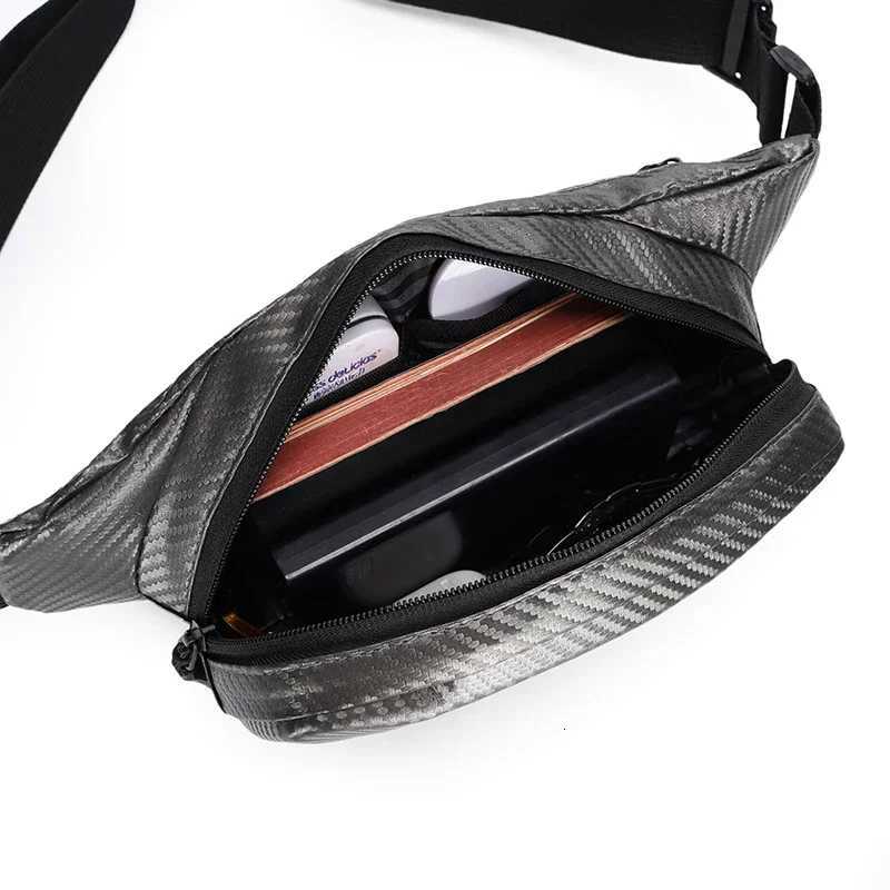 Fi Carb Fiber Textured Mens Ch Bag Designer Cycling Waist Bag Cool Street Wear Sling Crossbody Bags for Men Pouch Bag Y250724