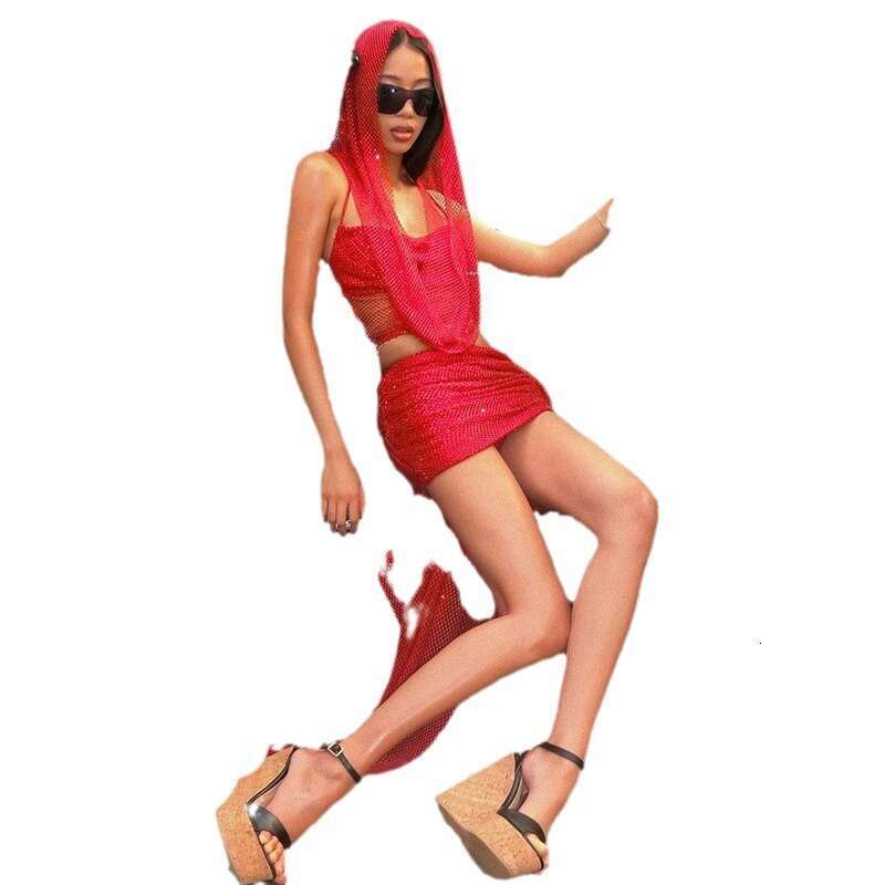 2024 Summer New Women's Solid Color Slim Fit Camisole Fashion Low Waist Skirt Set c02