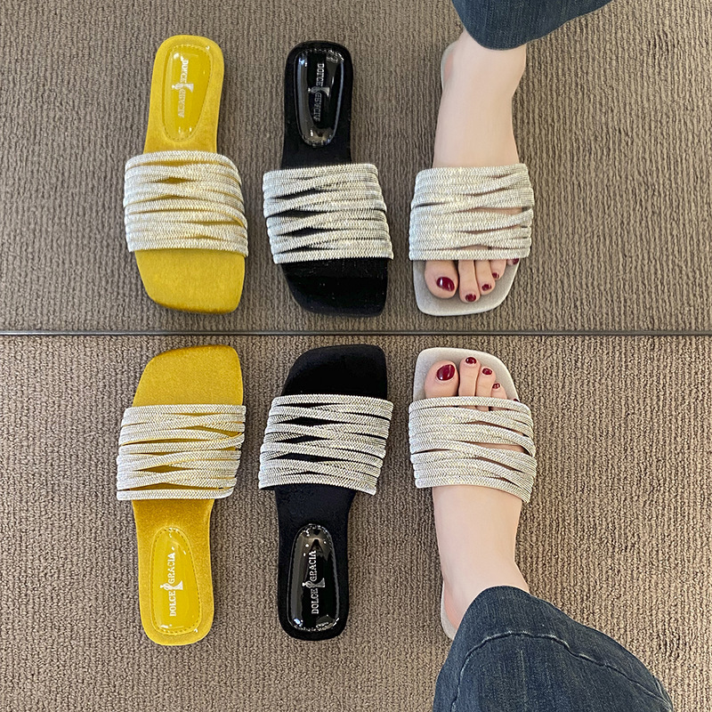 Ddmysports French Style Stunning Flat Sandals For Outdoor Wear Summer New High End Feel With Skirts Casual Beach Slippers Outdoor Shoes