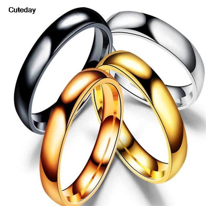 Simple 6/4mm titanium ring for women to prevent allergies high polished wedding ring stainless steel couple finger jewelry gift W250417