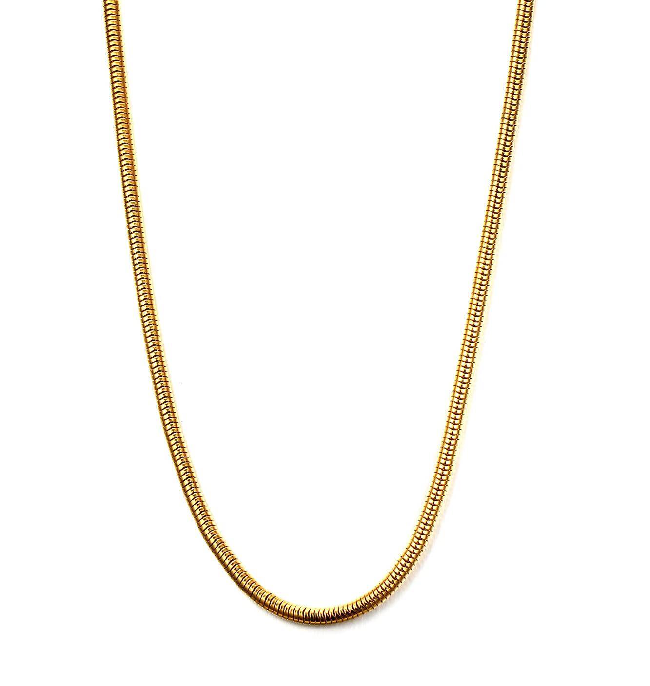 High End 18K PVD Gold Plated Herringbone Chain Necklace Snake Chain Stainless Steel Necklace