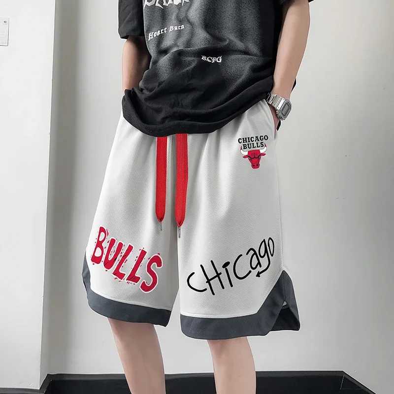 Male Summer Casual Oversize Basketball Shorts Men Trendy Letter Print Quick Drying Breathable Sports Running Fitness Shorts W250724