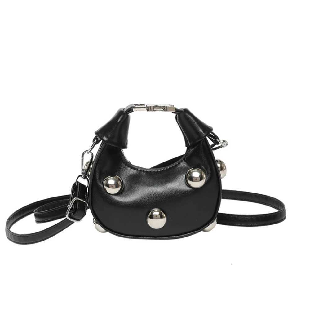 Fi High-end Studded Shoulder Bag Mini PU Leather Crossbody Bags Punk Design Fem Adjustable Strap Handbags Zipper Clutch Y250725