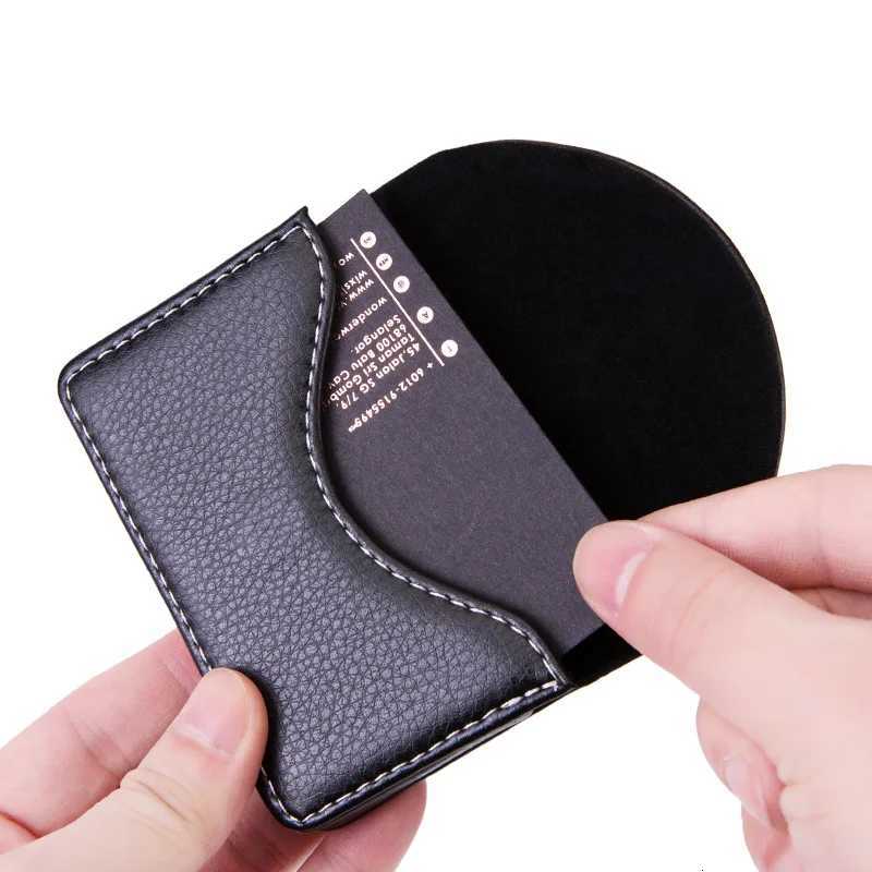 PU Holder Wallet ID Business Bank Card Case Men Women FAshoin Brown Black Coin Wallet Small Black Purse Z250725