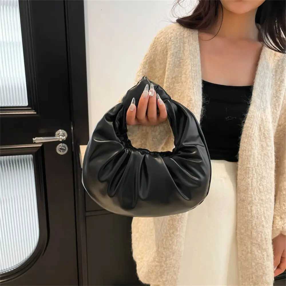 2023 Casual Soft PU Shoulder Bags Mini Small Top-Handle Bags Square Pleated Clutch Purse for Women Girls Y250725