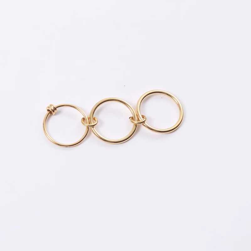 E. B.belle multi-layer chain index ring suitable for women lead-free nickel stainless steel gold-plated ring W250417