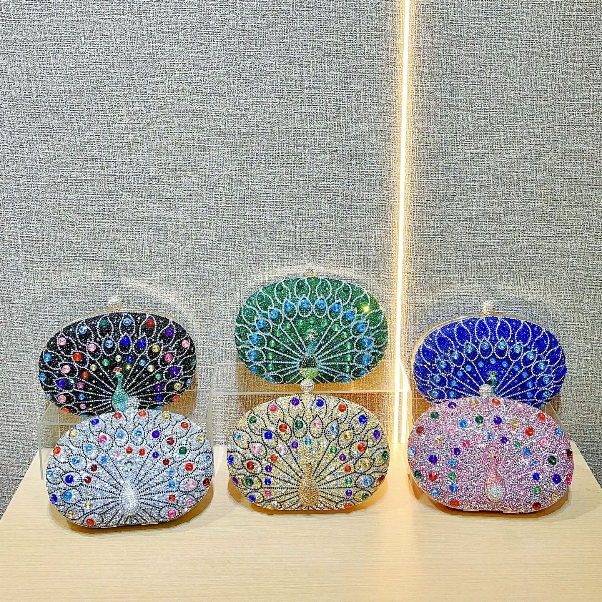 2025 New Designer Peacock Inlaid Diamond Handbag Party Bag Birthday Wedding Single Shoulder Crossbody Bag