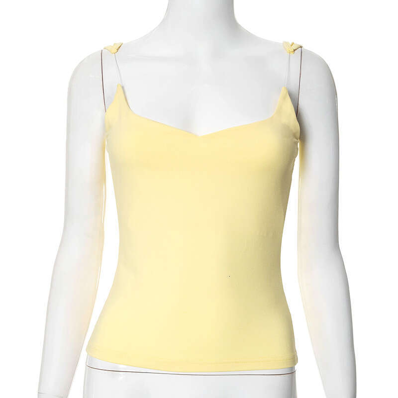 Mtp182 Women's Summer INS New Solid Color Sleeveless Square Neck Simple Sexy Camisole Top B5