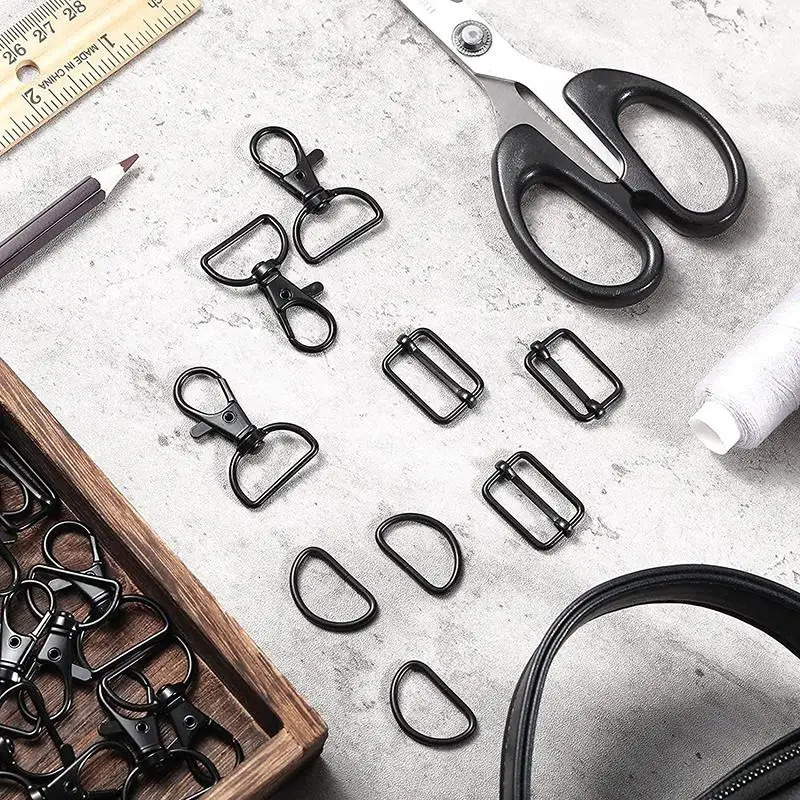 25-56PCS Set Bags Accessories Metal Buckles Lobster Clasp Collar Carabiner Snap Hook DIY KeyChain For Bag Belt Strap Making 250723