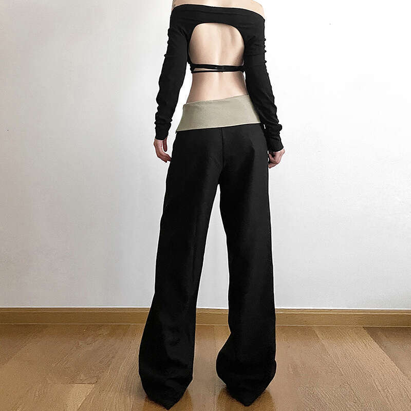 2023 Autumn New Women's Solid Color Loose Street Fashion High Waist Casual Straight Wide Leg Pants 0bb