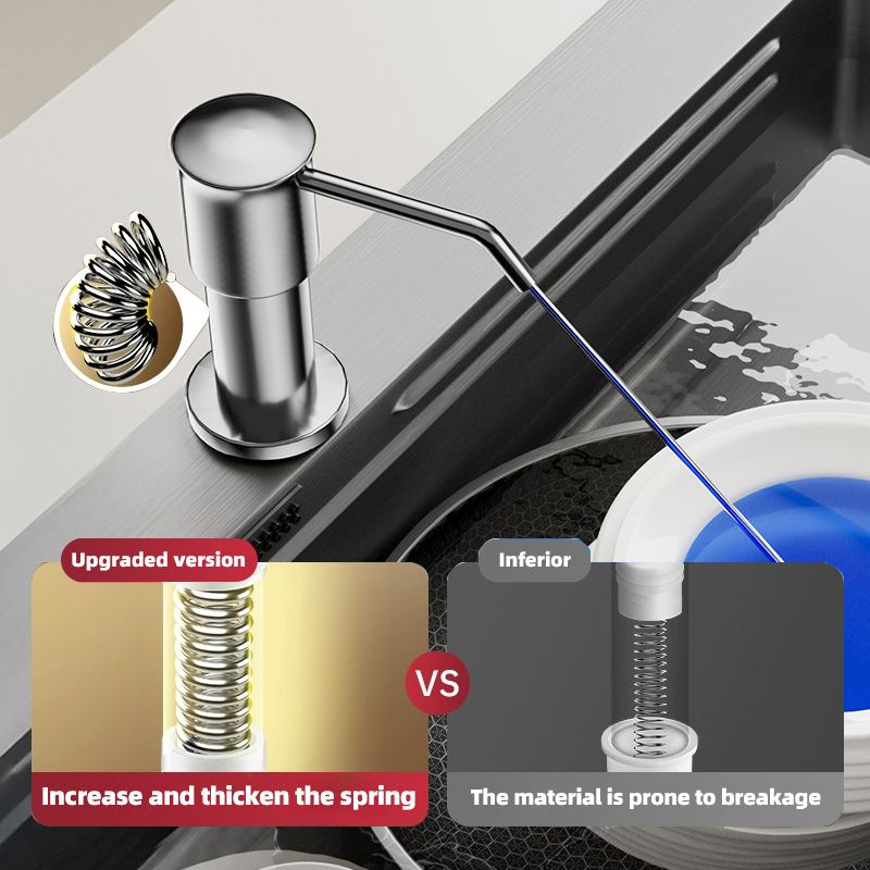 Portable Stainless Dwe74 Steel Dish Soap Dispenser With Silicone Hose For Any Kitchen