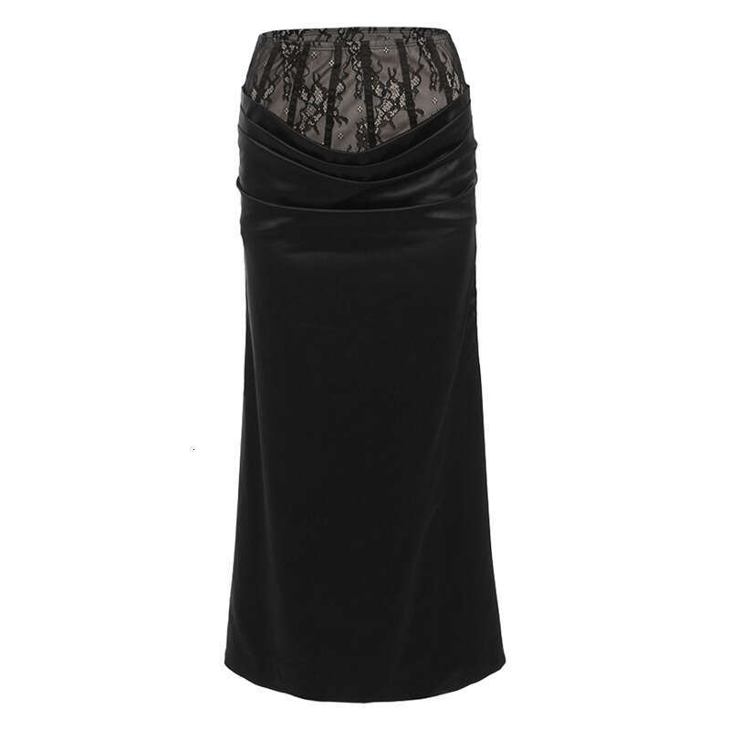 2023 Autumn Winter New Women's Solid Color Slim Fit Bodycon Street Fashion High Waist Pleated Skirt cd2