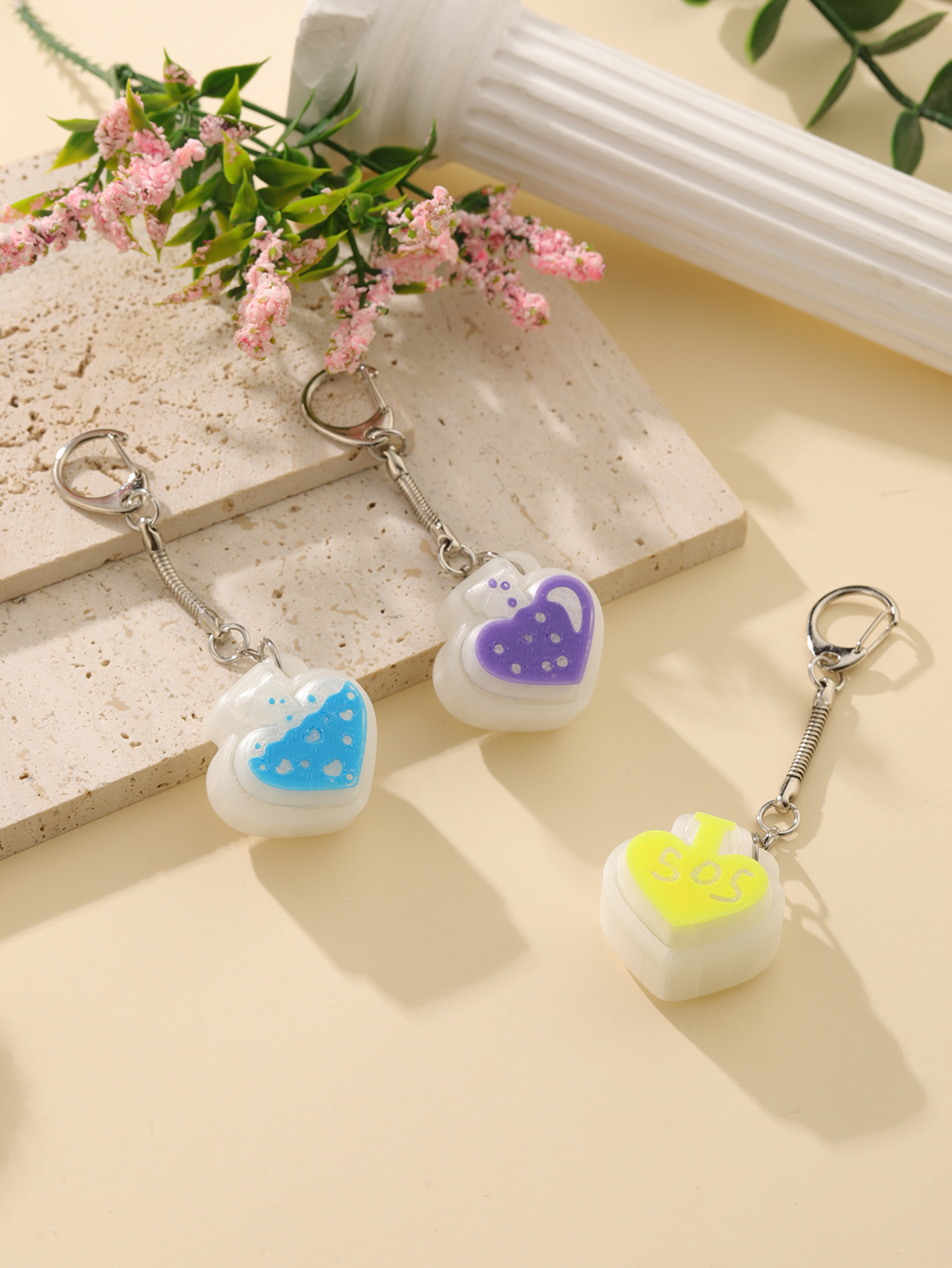 3D printed magic potion bottle pendant - an adult stress relief toy with a portable anxiety relief gadget featuring a clickable keyboard design