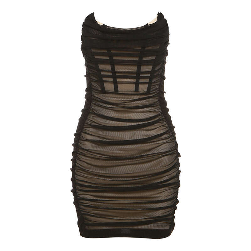 2023 Autumn Winter New Women's Solid Color Slim High Waist Fashion Off-Shoulder Ruched Dress e60